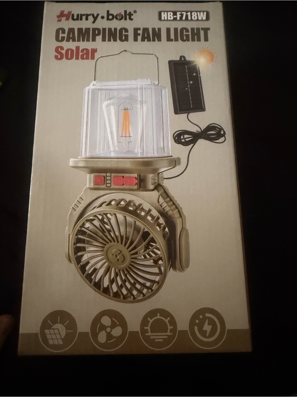 Solar Camping Fan Light - Beige